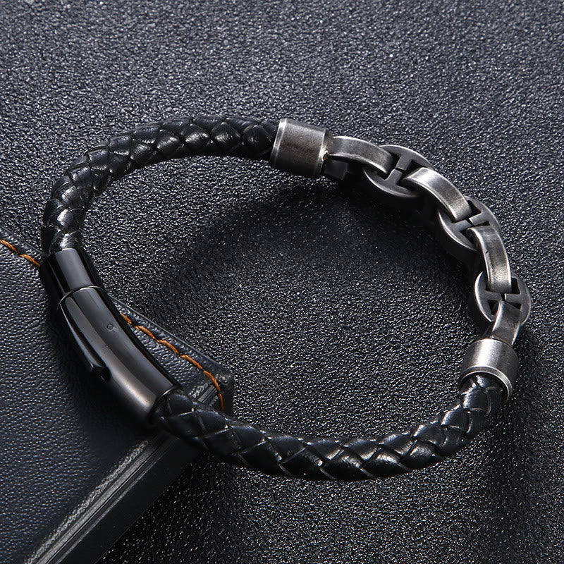 WorldNorse Viking Chain And Leather Bracelet - image 2