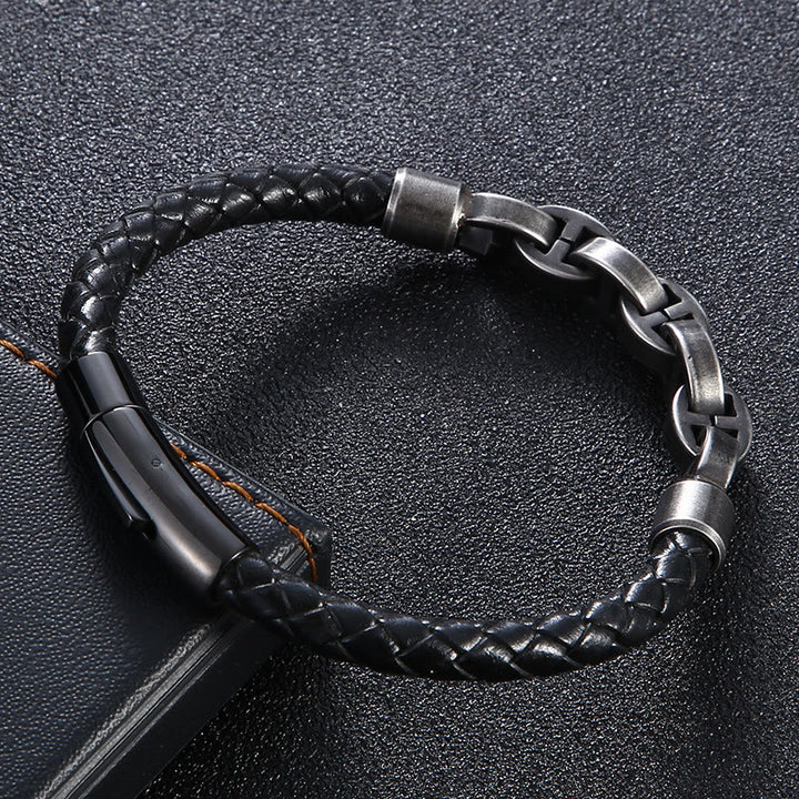 WorldNorse Viking Chain And Leather Bracelet - image 2