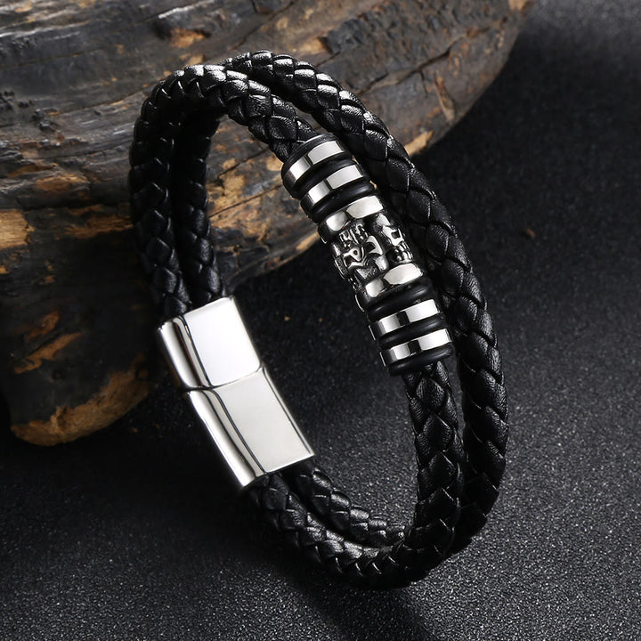 WorldNorse Ghost Head Magnetic Bracelet - Black - 23.5cm - image 0
