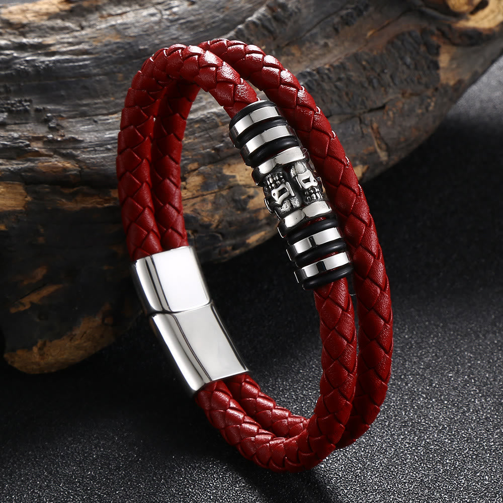 WorldNorse Ghost Head Magnetic Bracelet - Red - 23.5cm - image 4