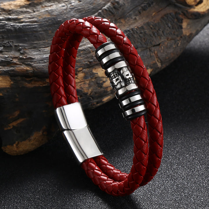 WorldNorse Ghost Head Magnetic Bracelet - Red - 23.5cm - image 4