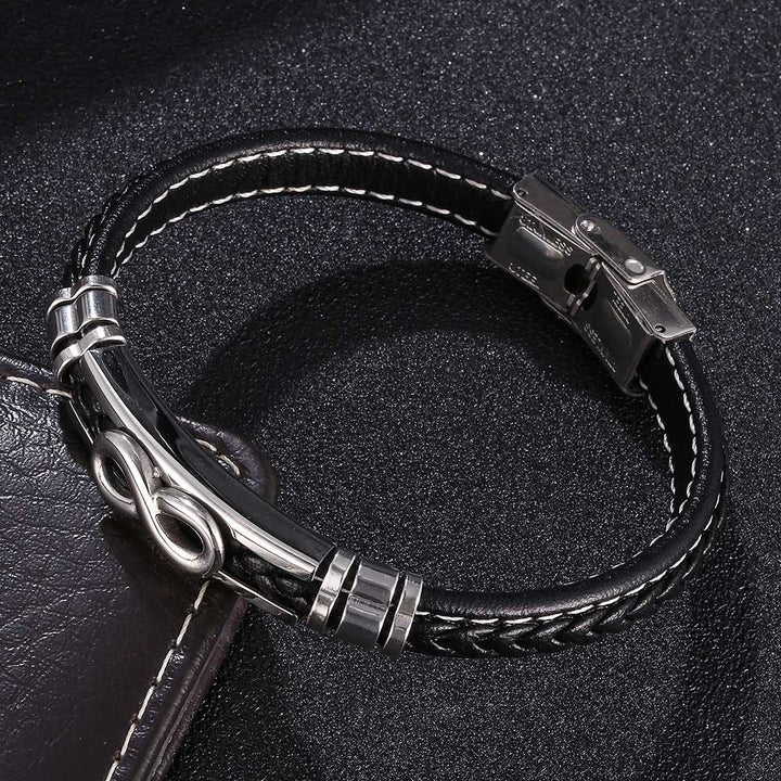 WorldNorse Infinity Eight Leather Bracelet - Black - 22.5cm - image 0