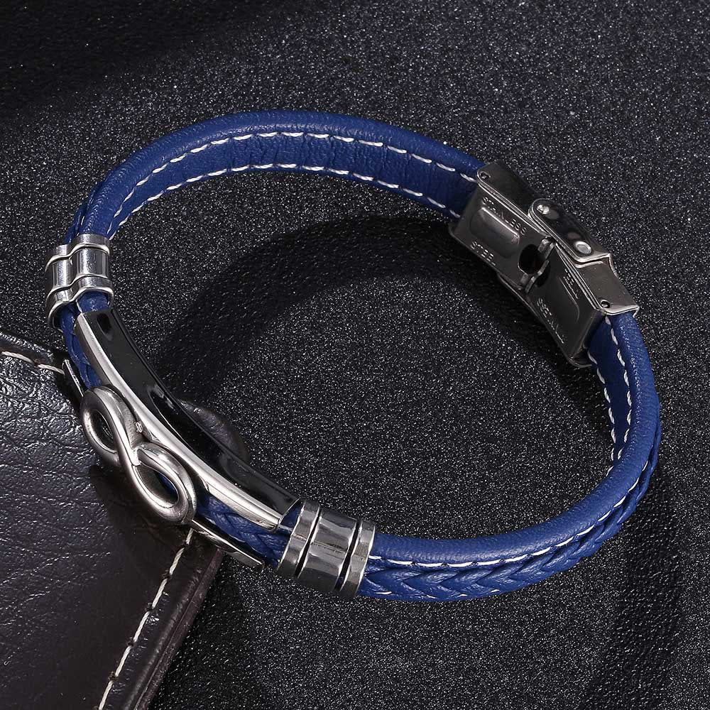 WorldNorse Infinity Eight Leather Bracelet - Blue - 22.5cm - image 3