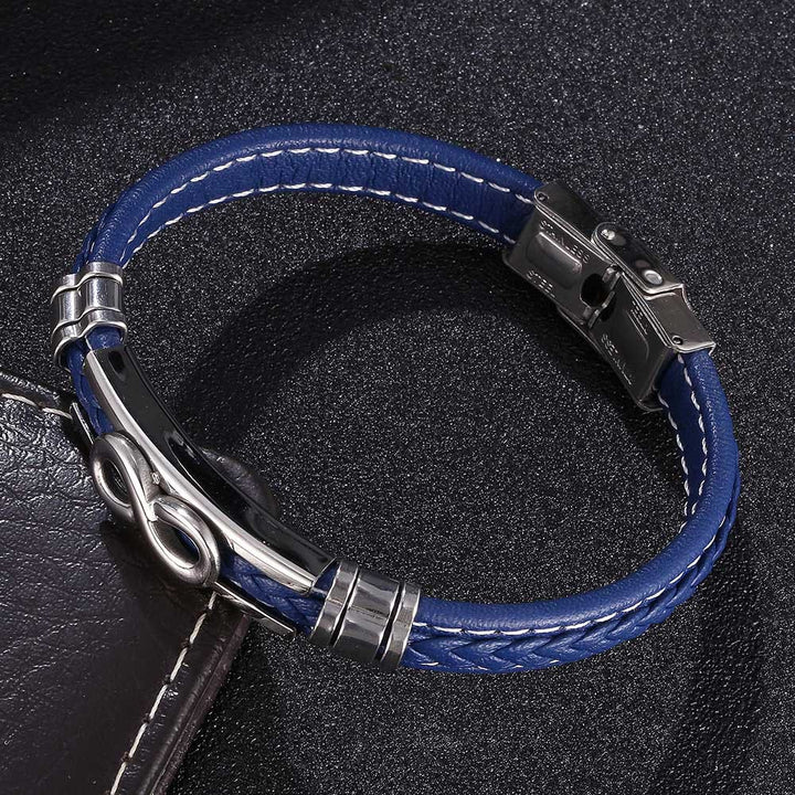 WorldNorse Infinity Eight Leather Bracelet - Blue - 22.5cm - image 3