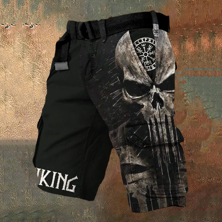 WorldNorse Rune Skull Shadow Cargo Shorts - US/UK/AU50，EU60 (5XL) - image 1