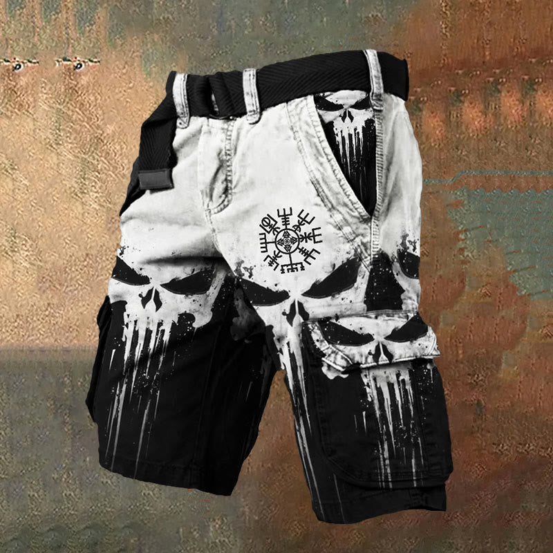 WorldNorse Black And White Gradient Vegvisir Cargo Shorts - US/UK/AU50，EU60 (5XL) - image 1