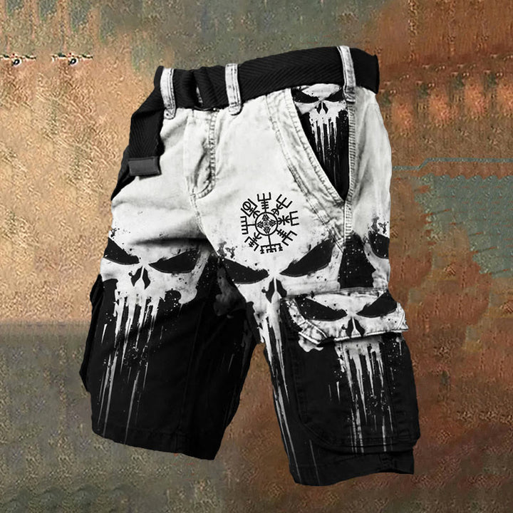 WorldNorse Black And White Gradient Vegvisir Cargo Shorts - US/UK/AU50，EU60 (5XL) - image 1