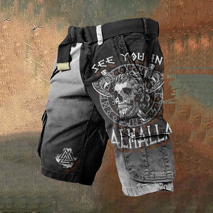 WorldNorse Viking Axe See You In Valhalla Cargo Shorts - US/UK/AU50，EU60 (5XL) - image 1
