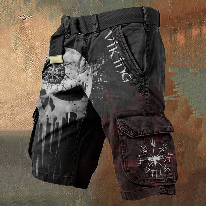 WorldNorse Skull Vegvisir Cargo Shorts - US/UK/AU50，EU60 (5XL) - image 1