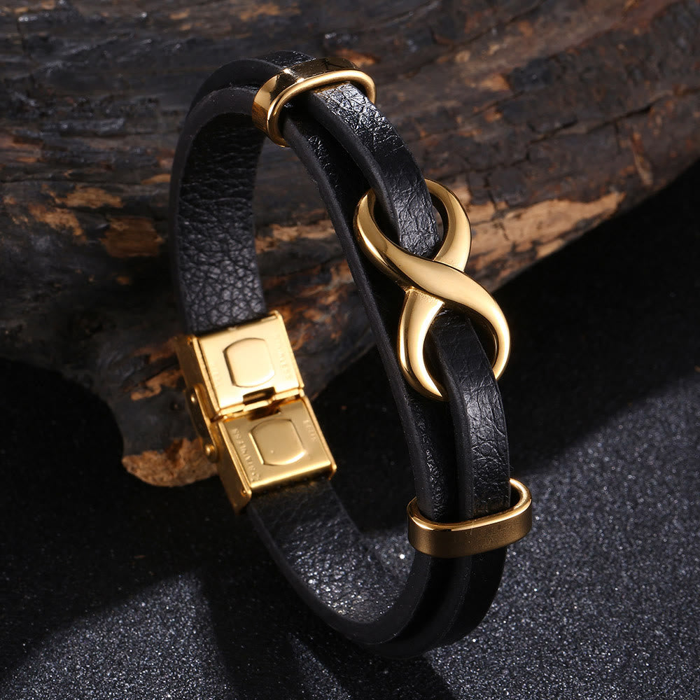 WorldNorse Number Eight Lucky Bracelet - Black & Gold - 20.5cm - image 4