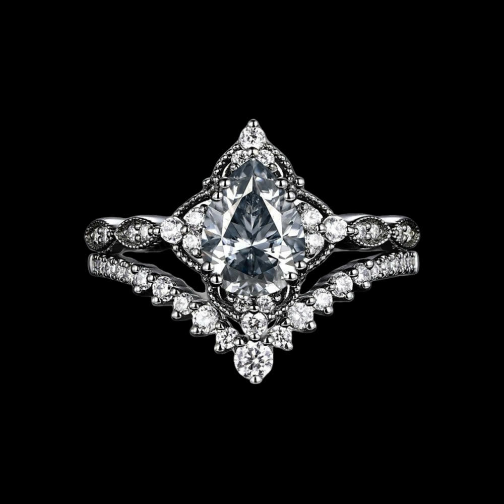 WorldNorse Tear of Freyja – Queen's Radiant Crown Ring Set - UK Size T1/2（US 10） - image 0