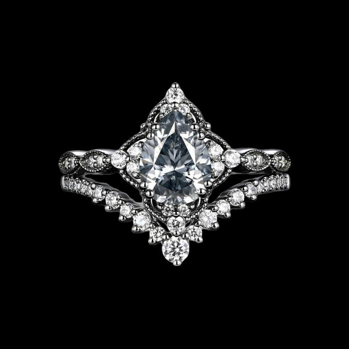 WorldNorse Tear of Freyja – Queen's Radiant Crown Ring Set - UK Size T1/2（US 10） - image 0