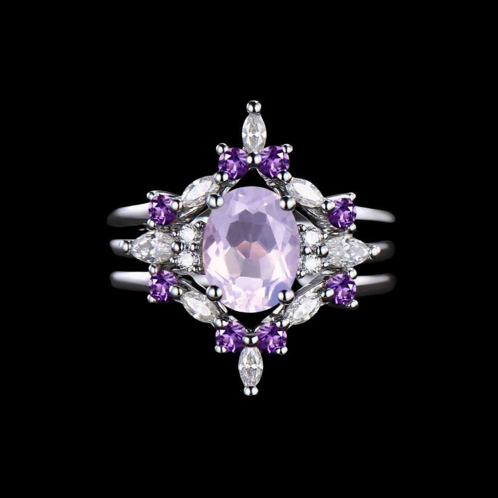 WorldNorse Eir's Grace Healing Crystal Ring - Amethyst - UK Size T1/2（US 10） - image 1