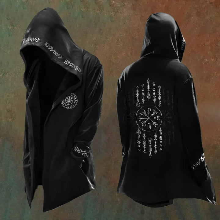 WorldNorse Men's Viking Vegvisir Rune Hooded Jacket - US/UK/AU48，EU58 (4XL) - image 1