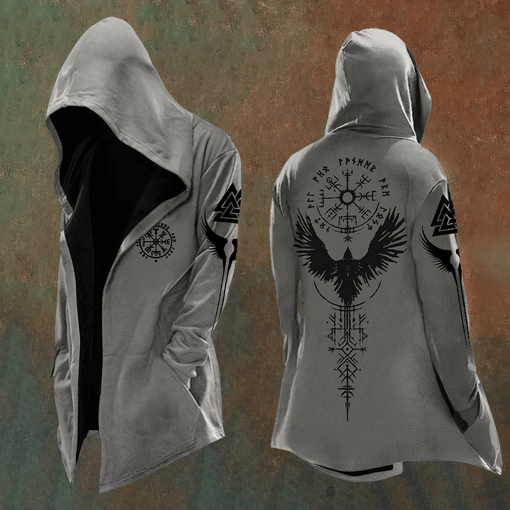 WorldNorse Raven Vegvisir Totem Hooded Jacket - US/UK/AU48，EU58 (4XL) - image 1