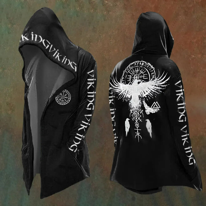 WorldNorse Men's  Vegvisir Raven Black Hooded Jacket - US/UK/AU48，EU58 (4XL) - image 1