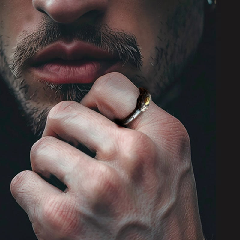 WorldNorse 925 Sterling Silver Apophis Serpent Egyptian Totem Ring - image 10