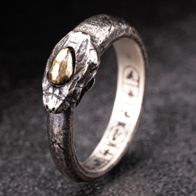 WorldNorse 925 Sterling Silver Apophis Serpent Egyptian Totem Ring - image 5