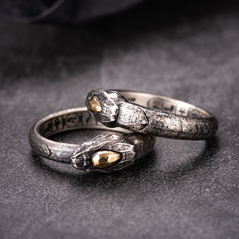 WorldNorse 925 Sterling Silver Apophis Serpent Egyptian Totem Ring - UK Size Z（US 13） - image 1