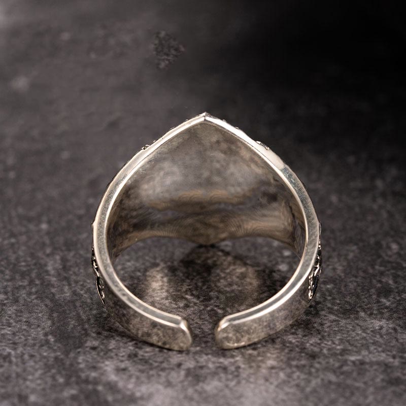 WorldNorse 925 Sterling Silver Gothic Skull Engraved Ring - image 2