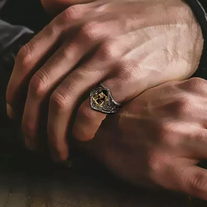 WorldNorse 925 Sterling Silver Gothic Skull Engraved Ring - image 12