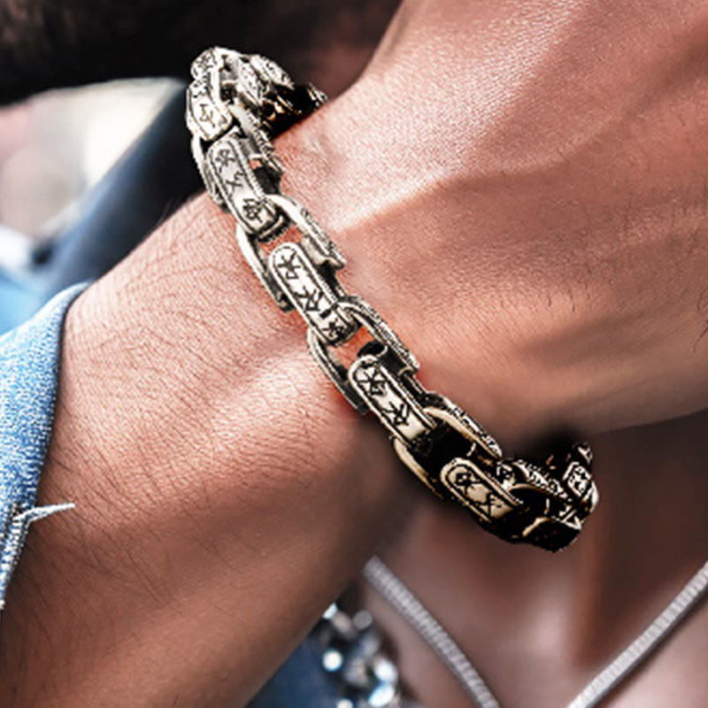 WorldNorse Rune Engraved U Shaped Bracelet - image 2