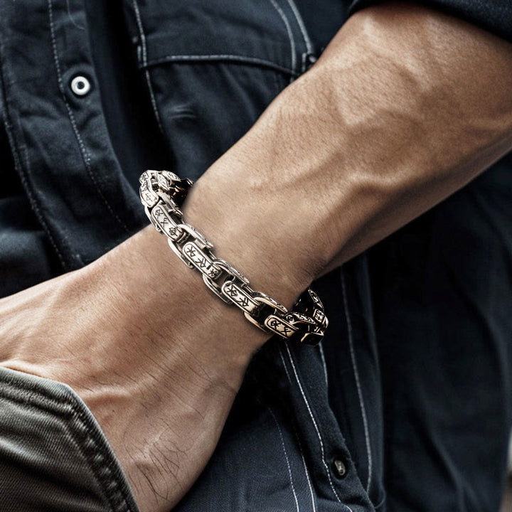 WorldNorse Rune Engraved U Shaped Bracelet - image 3