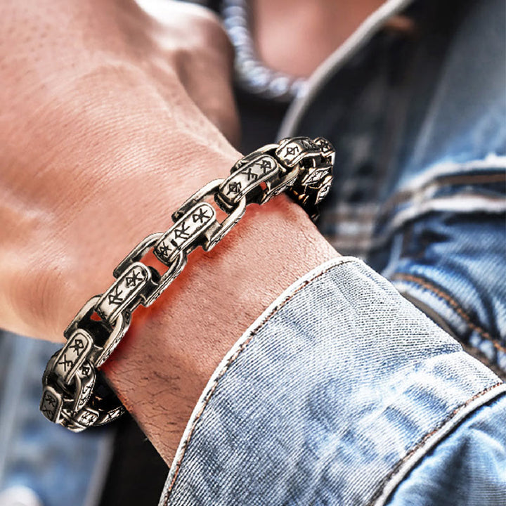 WorldNorse Rune Engraved U Shaped Bracelet - image 5