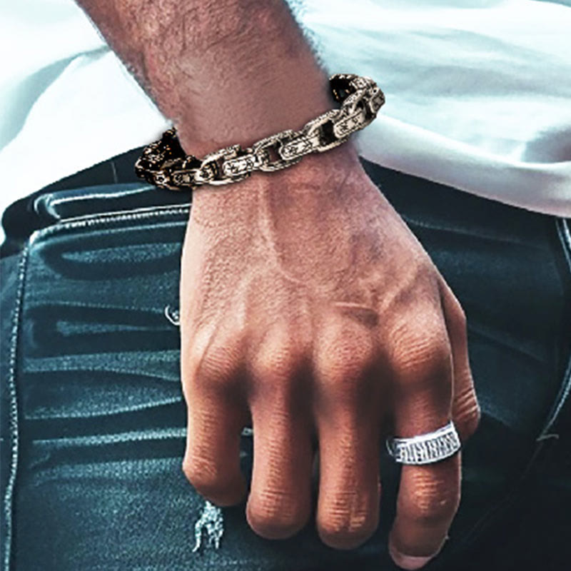 WorldNorse Rune Engraved U Shaped Bracelet - image 8