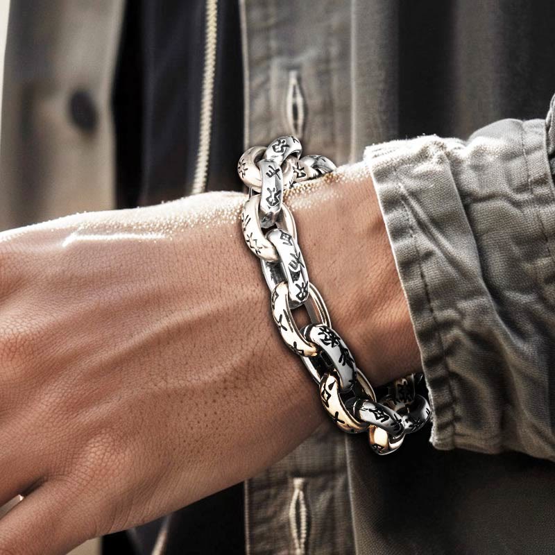 WorldNorse Rune Engraved Intricate Link Bracelet - image 8