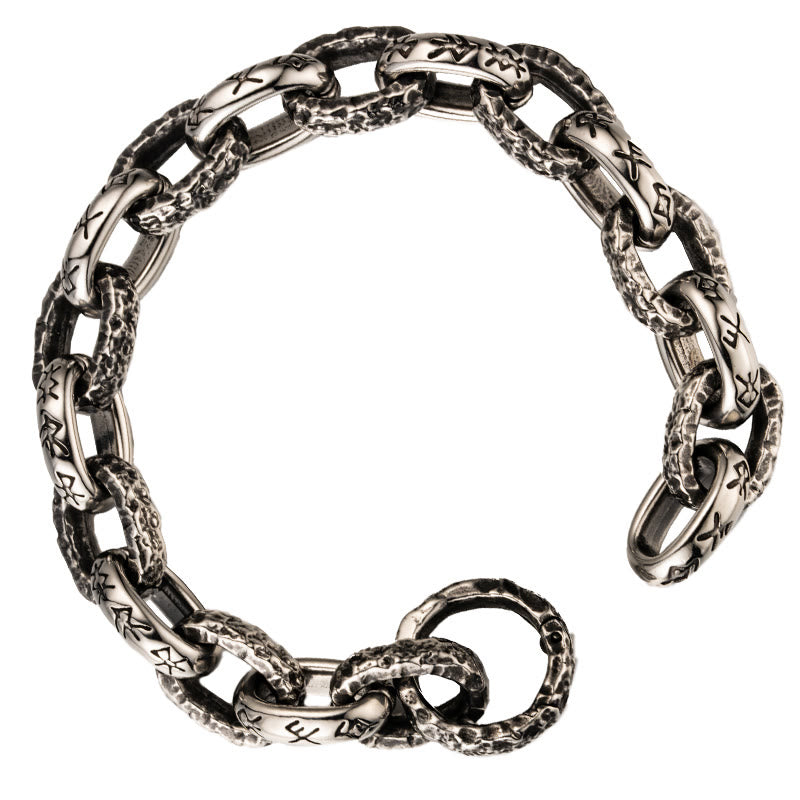 WorldNorse Icefield Hammered Bracelet - Hammered & Letters - 23cm - image 6