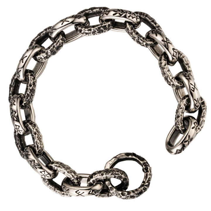 WorldNorse Icefield Hammered Bracelet - Hammered & Letters - 23cm - image 5