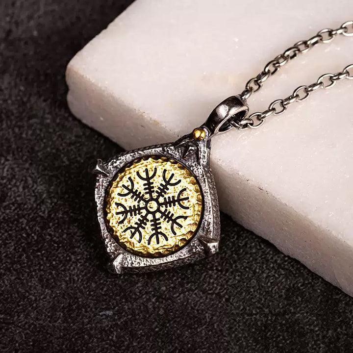 WorldNorse 925 Sterling Silver Helm Of Awe Necklace - Helm of Awe#Chain - image 0