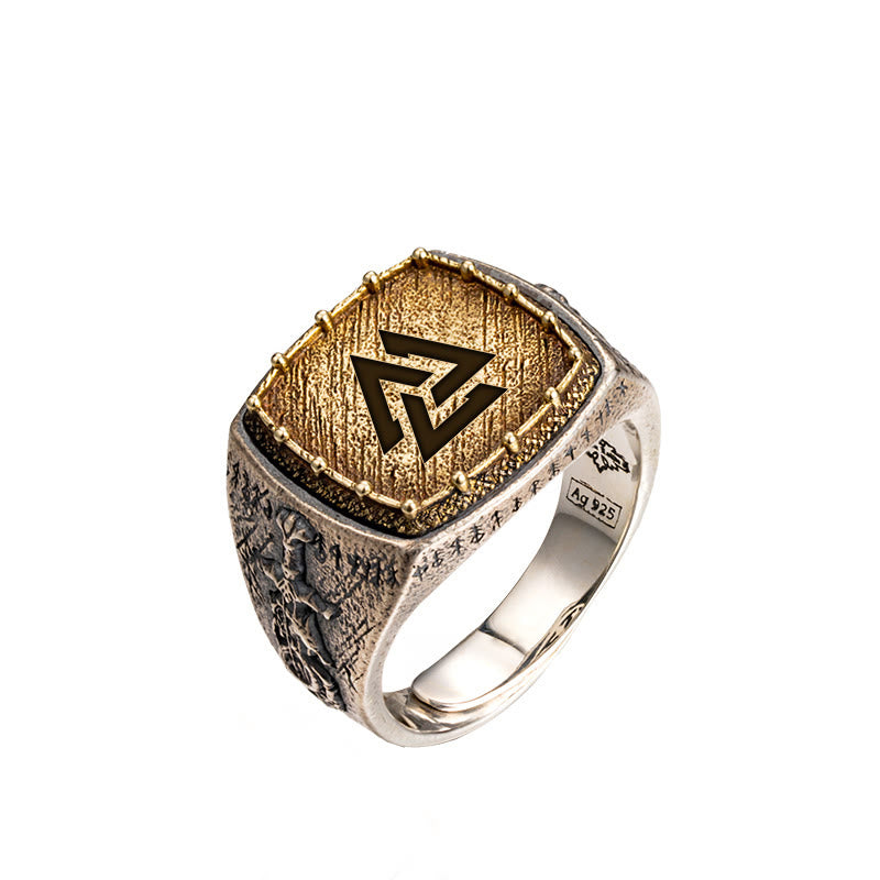 WorldNorse Handcrafted 925 Silver Celtic Cross Mjolnir Ring - Valknut - UK Size Y（US 12） - NO THANKS - image 3