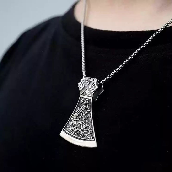 WorldNorse 925 Sterling Silver Viking Axe Odin Necklace - image 2