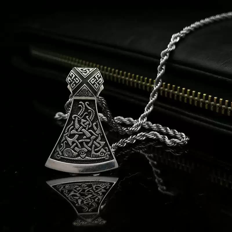 WorldNorse 925 Sterling Silver Viking Axe Odin Necklace - image 3