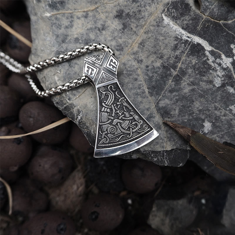 WorldNorse 925 Sterling Silver Viking Axe Odin Necklace - image 7