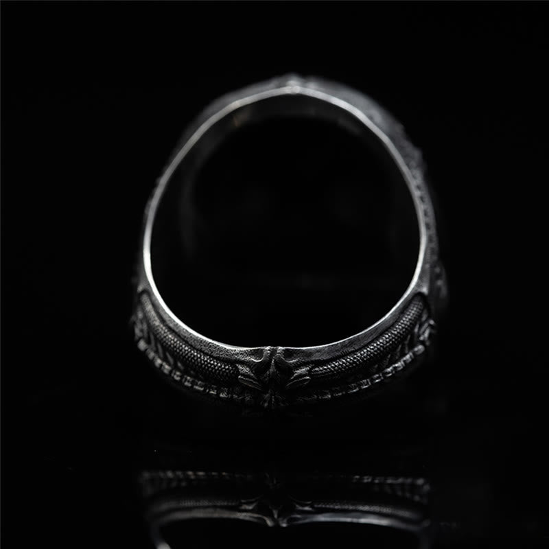 WorldNorse Handcrafted 925 Silver Snake Plate Skull Ring - image 5