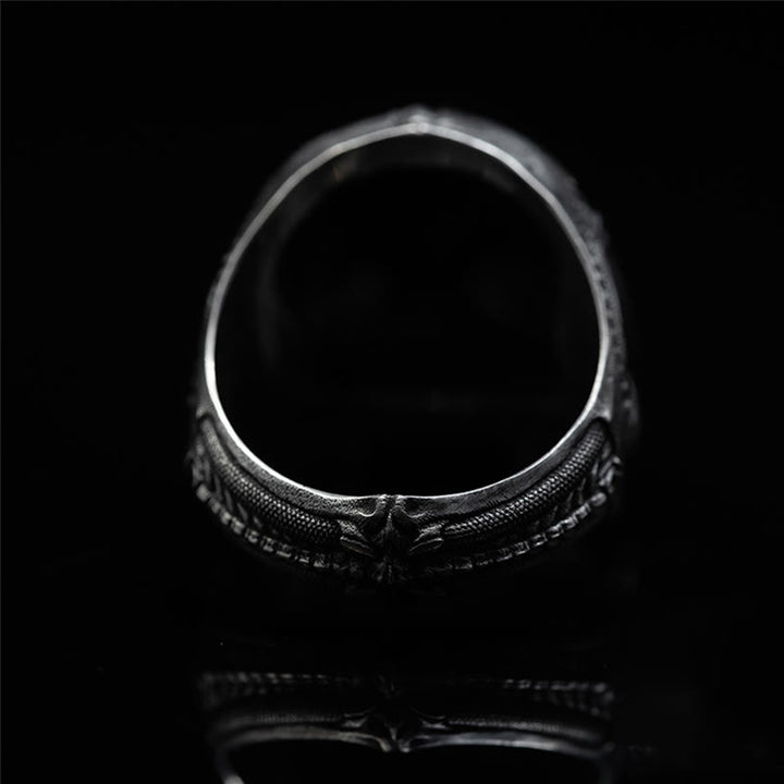 WorldNorse 925 Sterling Silver Snake Plate Skull Ring - image 5
