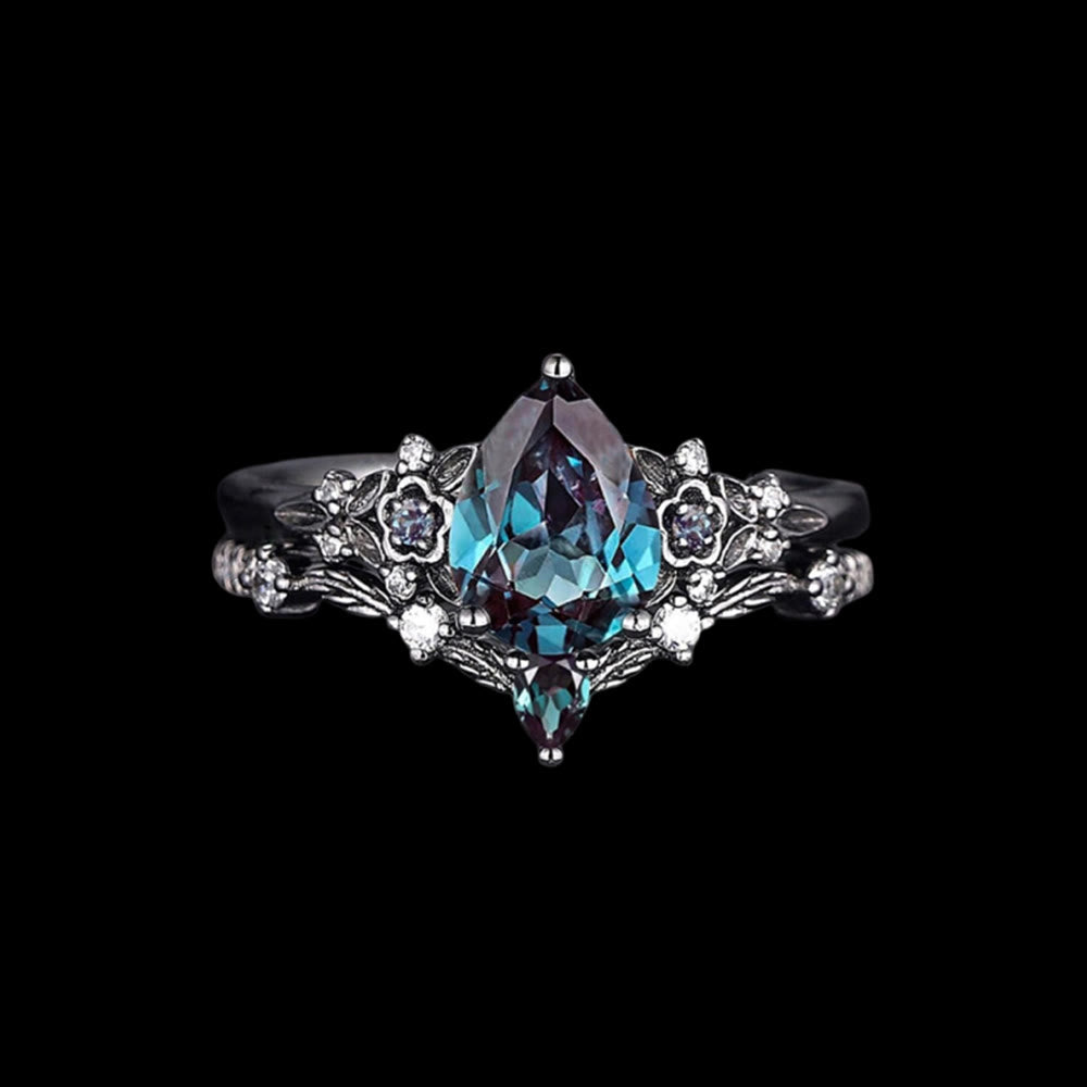 WorldNorse Nordic Floral Alexandrite Ring Set - Alexandrite - UK Size T1/2（US 10） - image 1