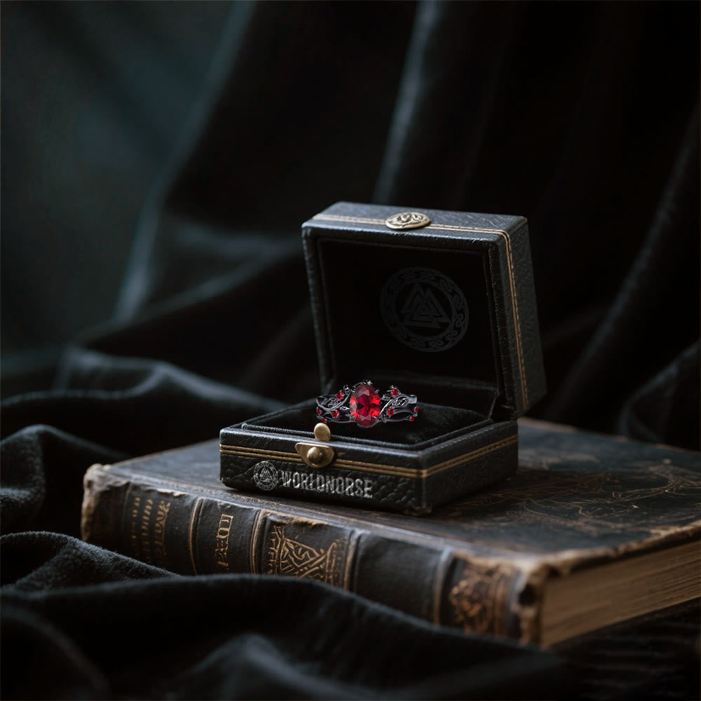 WorldNorse Apple Of Idunn Garnet Ring - image 4
