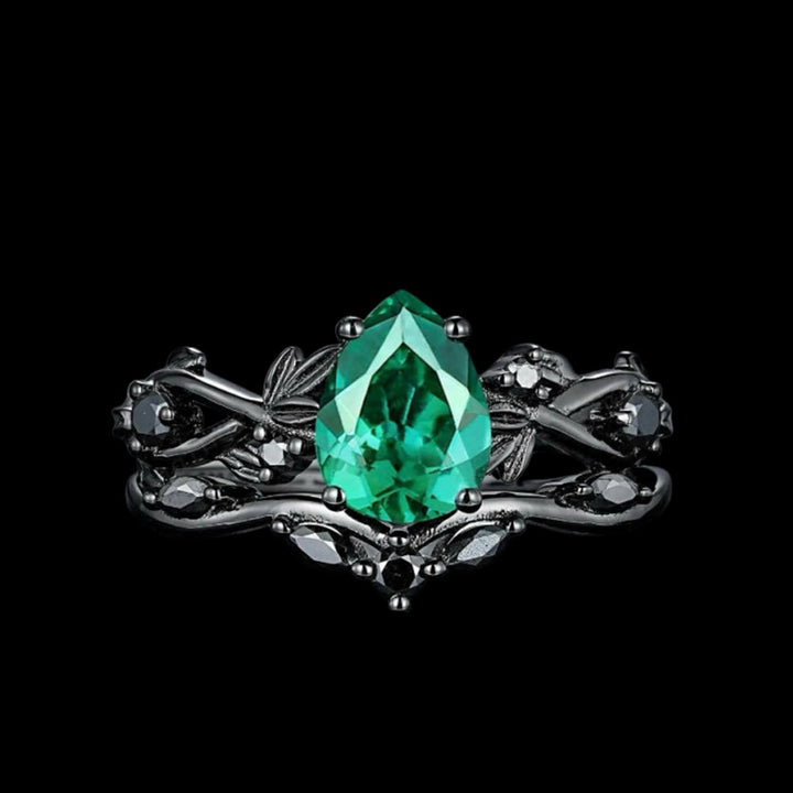 WorldNorse Drop Of Yggdrasil Two Piece Ring Set - Emerald - UK Size T1/2（US 10） - image 16
