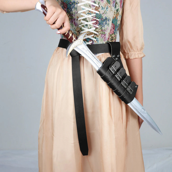 WorldNorse Medieval Knight Viking Sword Belt Sheath - Smooth Belt + Scabbard - Black - image 7