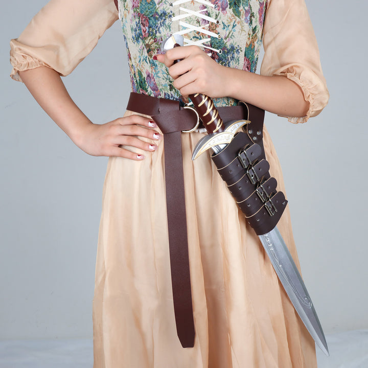 WorldNorse Medieval Knight Viking Sword Belt Sheath - Smooth Belt + Scabbard - Brown - image 0