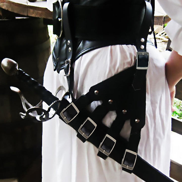 WorldNorse Gothic Pirate Role Play Leathe Sword Belt Sheath - image 2