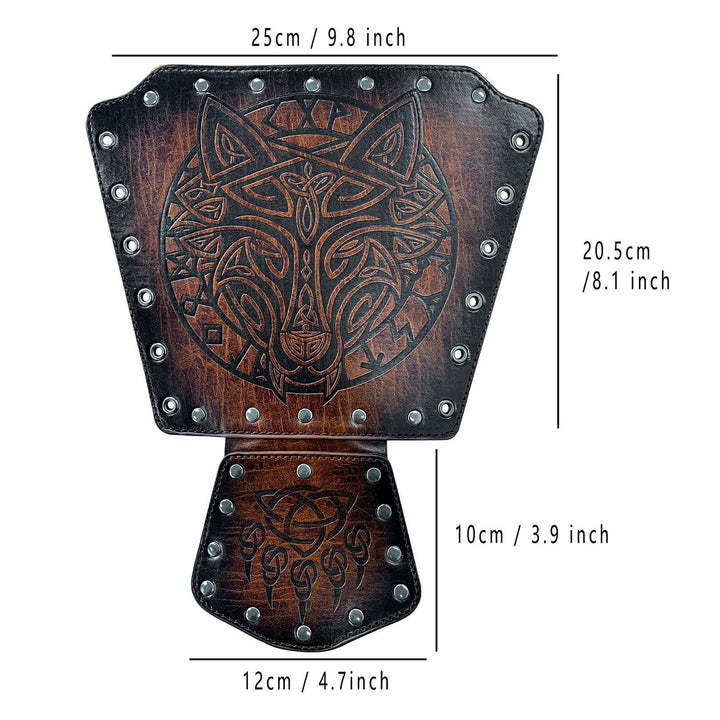 WorldNorse Viking Wolf Triquetra Leather Arm Bracers - image 3