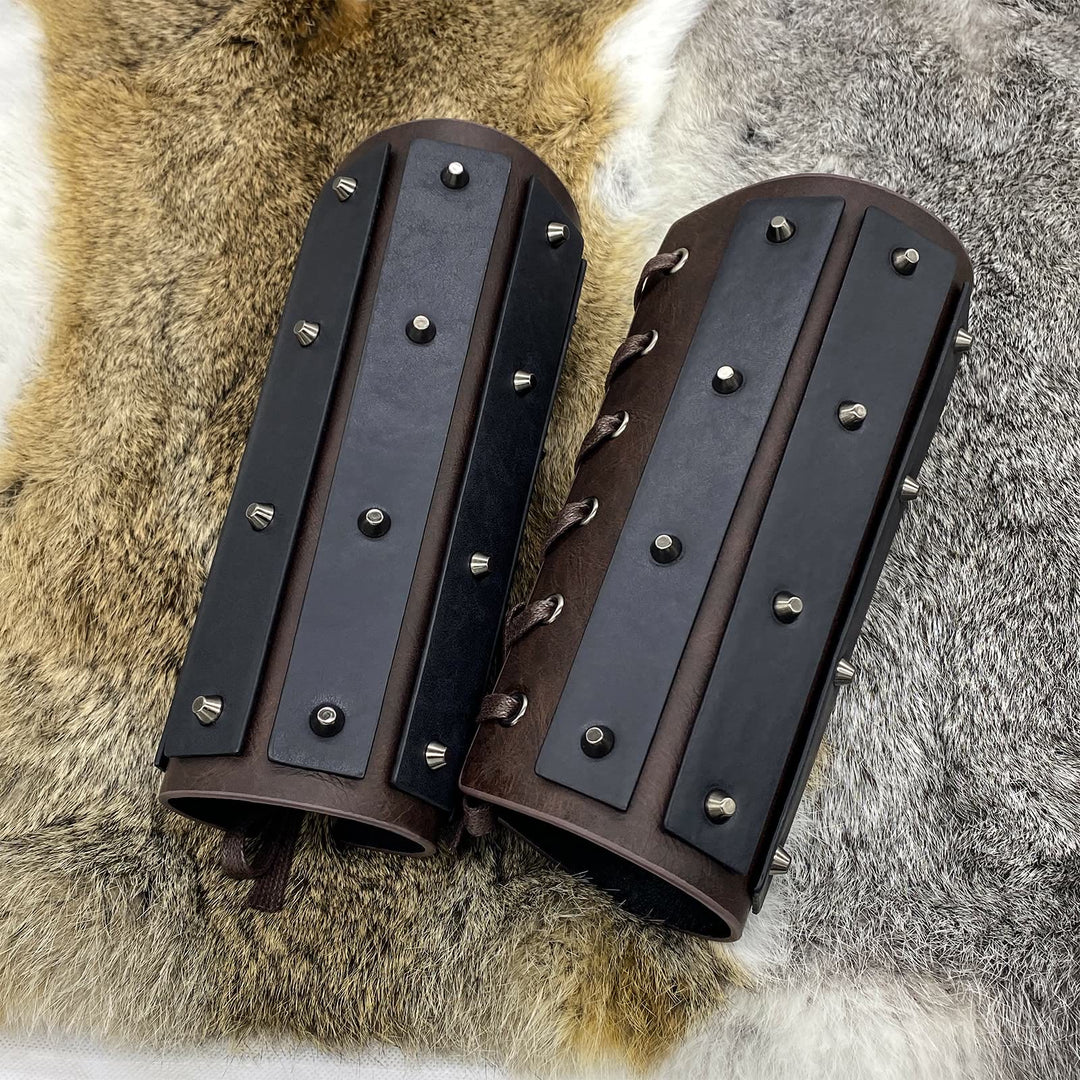 WorldNorse Gothic Rivets Lace Up Arm Bracers - image 10