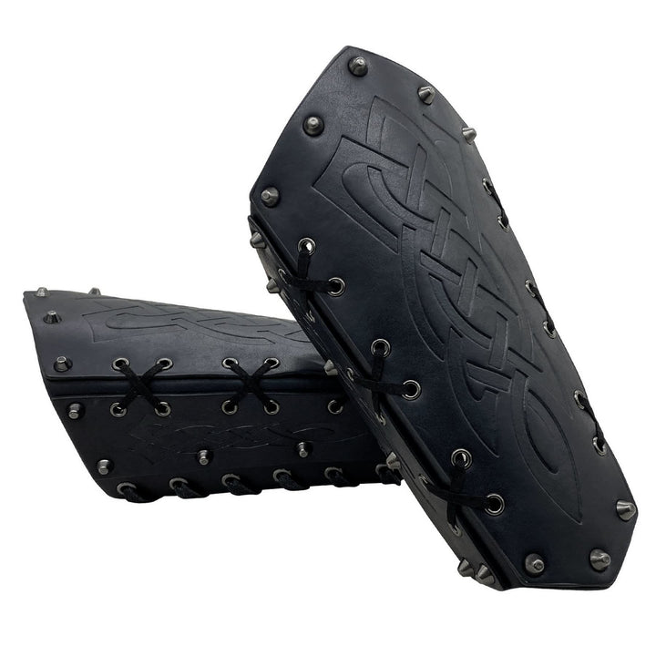 WorldNorse Viking Warrior Bucket Spike Lace Up Arm Bracers - image 7