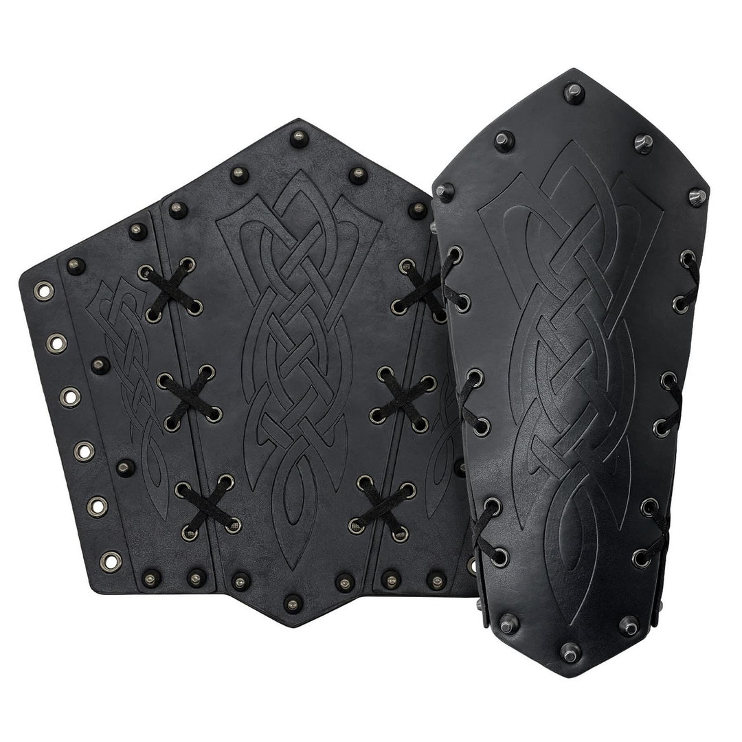 WorldNorse Viking Warrior Bucket Spike Lace Up Arm Bracers - image 8