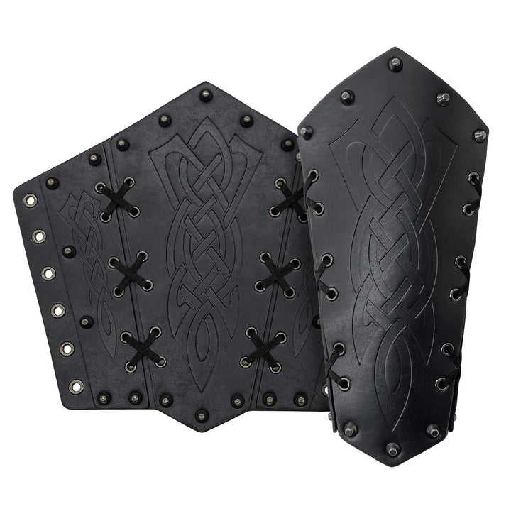 WorldNorse Viking Warrior Bucket Spike Lace Up Arm Bracers - image 8